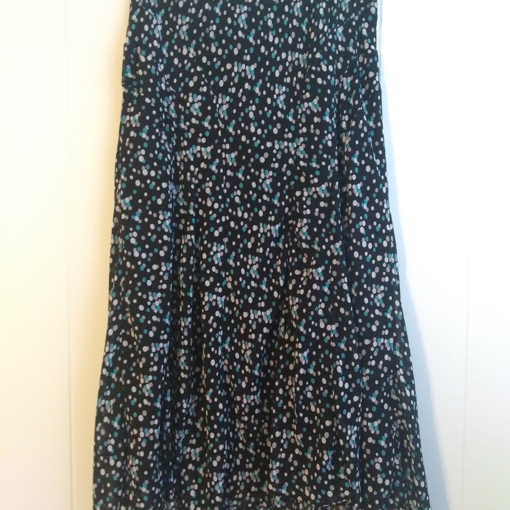 Blue and White Polka-Dot Skirt